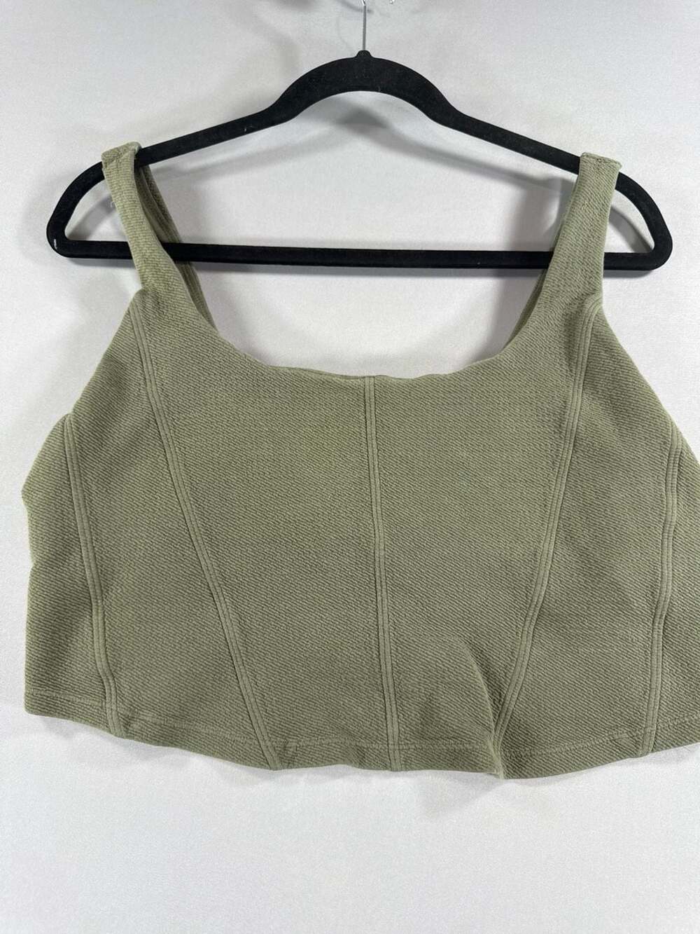 Offline by Aerie Olive Green Corset Cropped Tank Top XL